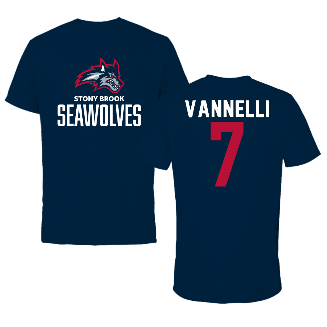 Stony Brook University Softball Navy Performance Tee - #7 Mia Vannelli