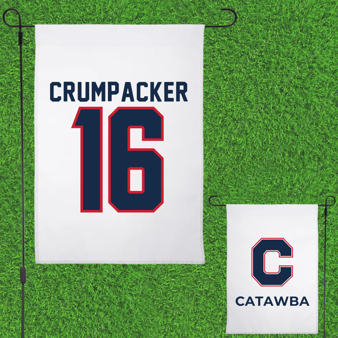 Catawba College Lacrosse White Garden Flag - #16 Andrew Crumpacker