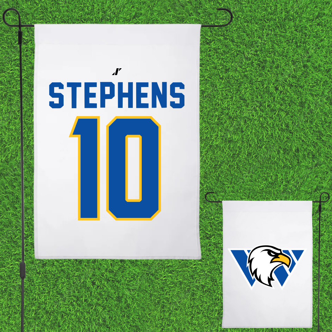 Williams Baptist University Baseball White Garden Flag - #10 Davis Stephens