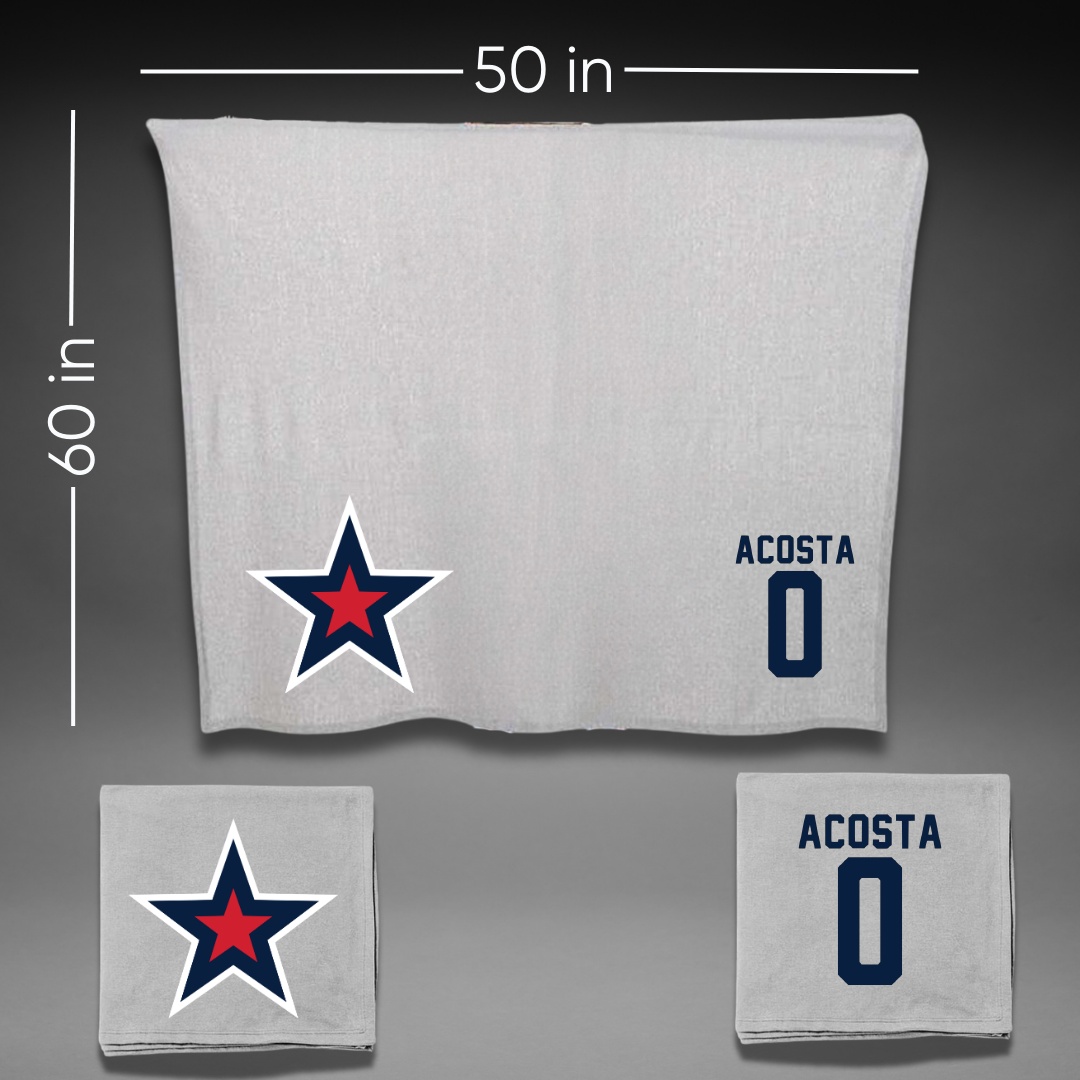 Robert Morris University Soccer Gray Blanket - #0 Giancarlo Acosta