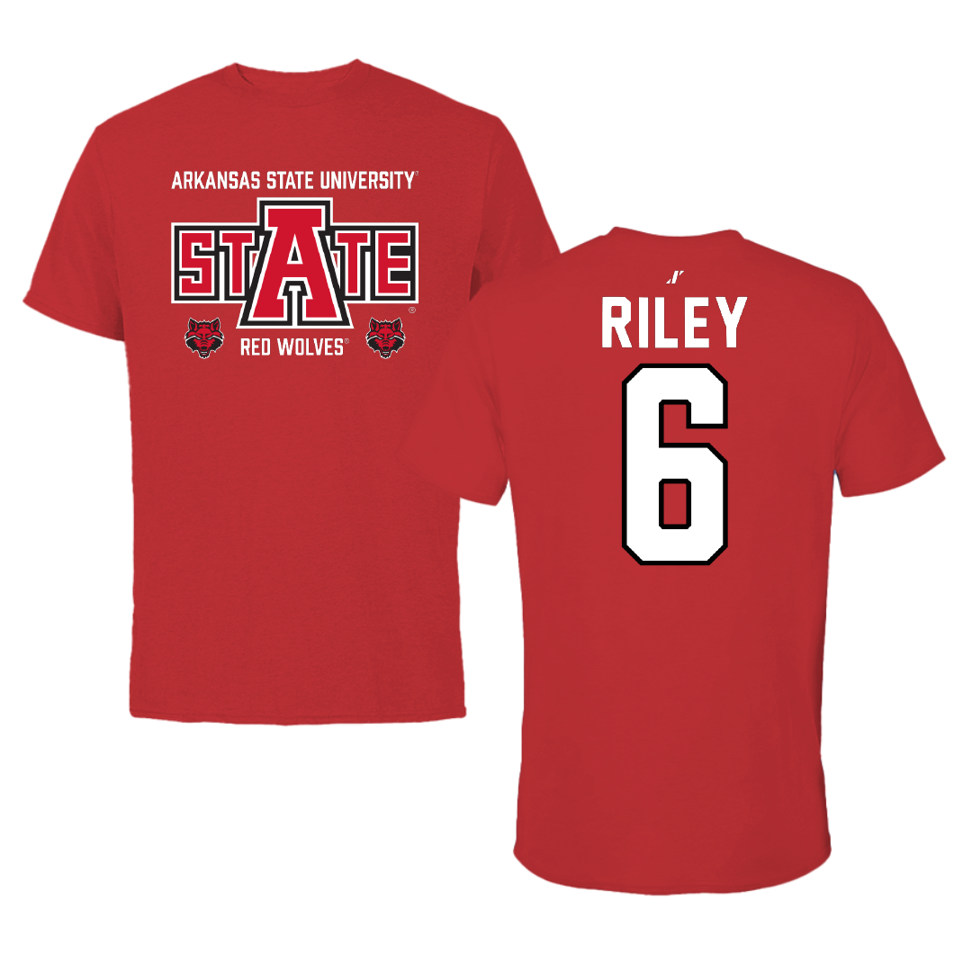Arkansas State University Soccer Red General Performance Tee - #6 Emma Riley