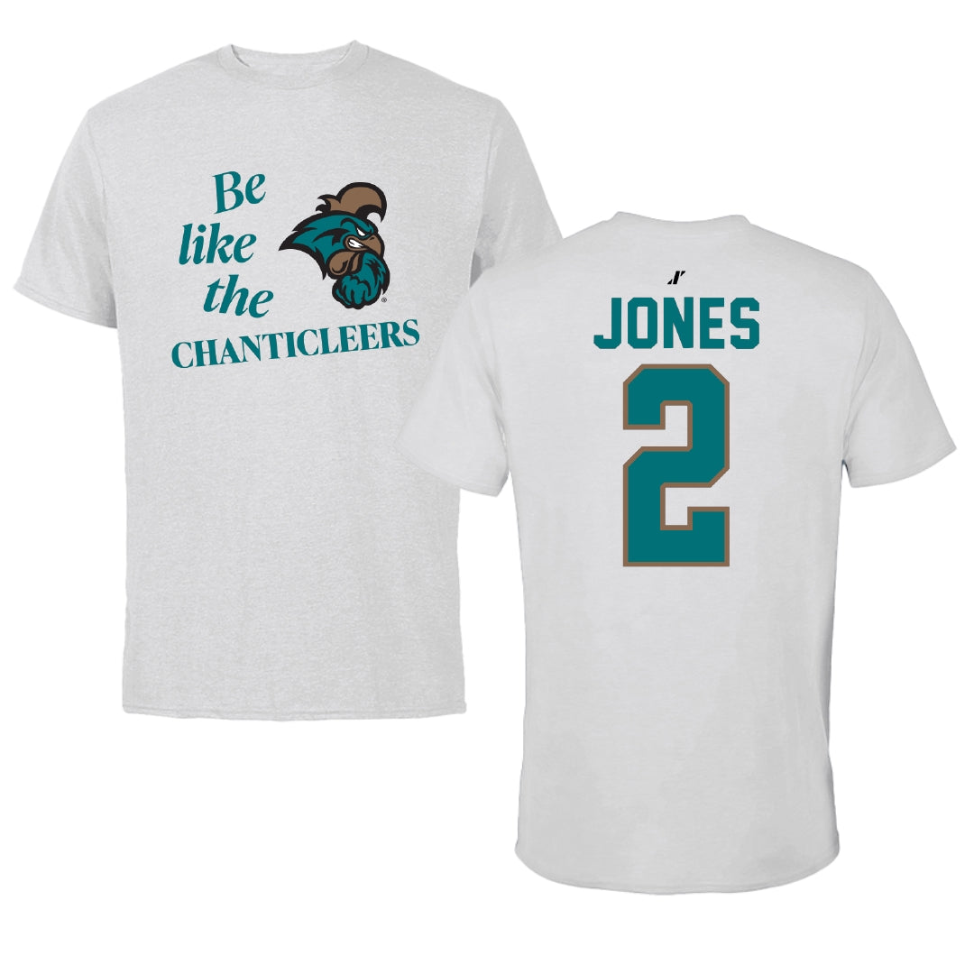 Coastal Carolina University Basketball Light Gray Be Like Us Tee - #2 Rasheed Jones