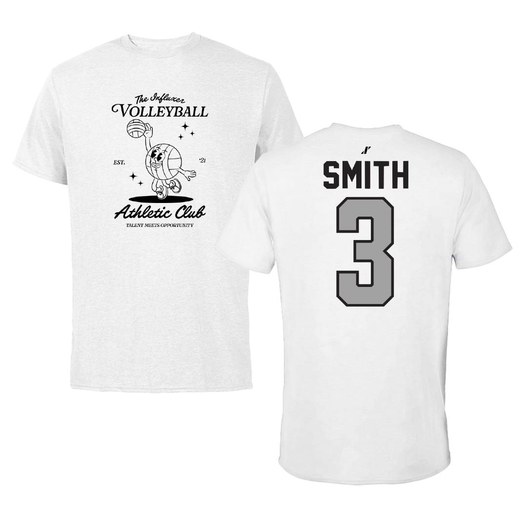 Volleyball White Influxer Athletic Club Tee - #3 Kinsey Smith