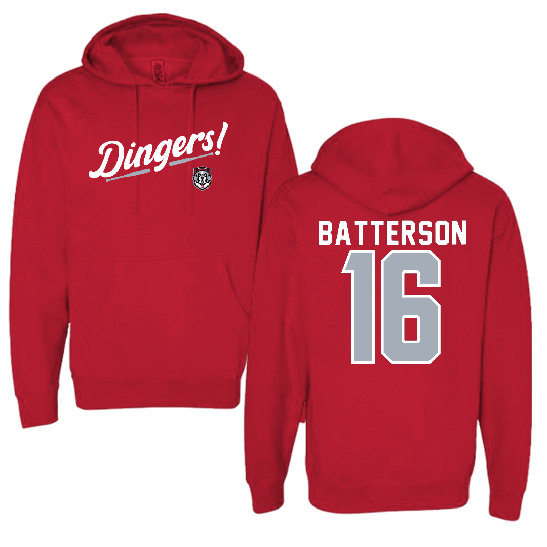 D'Youville University Softball Red Dingers Hoodie - #16 Leah Batterson