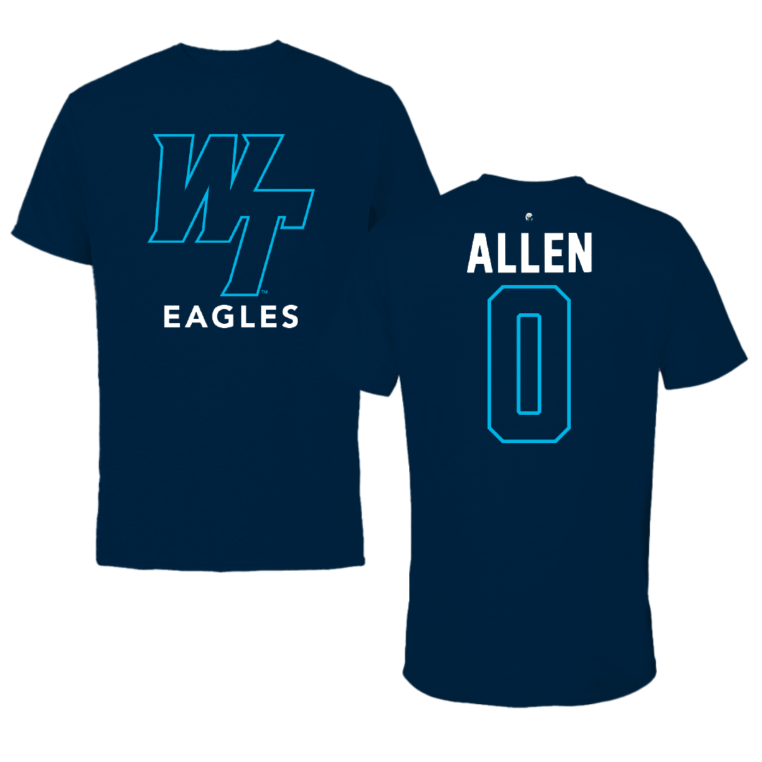Wake Tech Community College Basketball Navy Performance Tee - #0 Aleigha Allen
