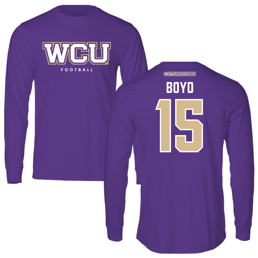 Western Carolina University Football Royal Purple Performance Long Sleeve - #15 Jai Boyd