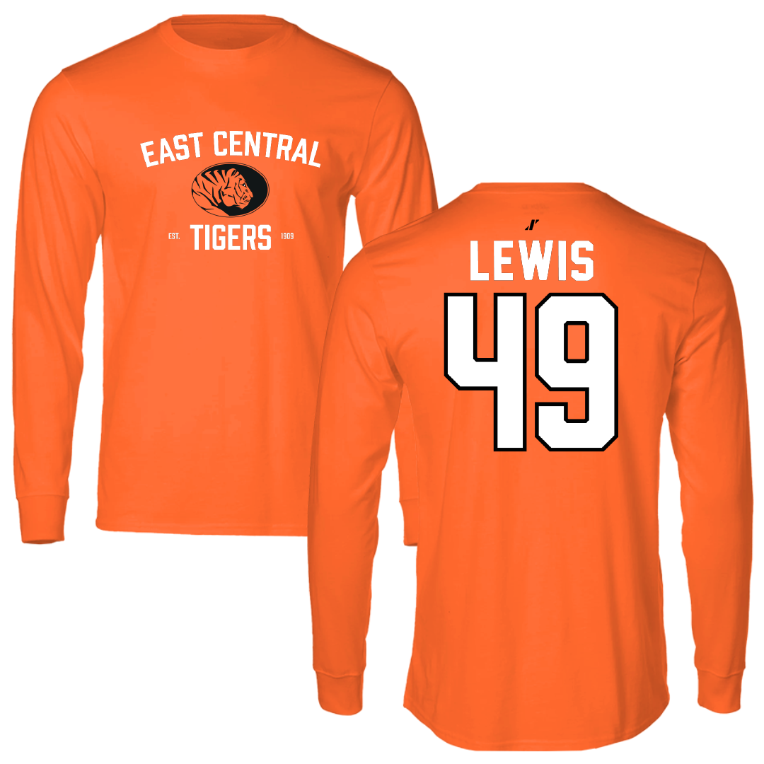 East Central University Football Orange General Performance Long Sleeve - #49 Amajah Lewis