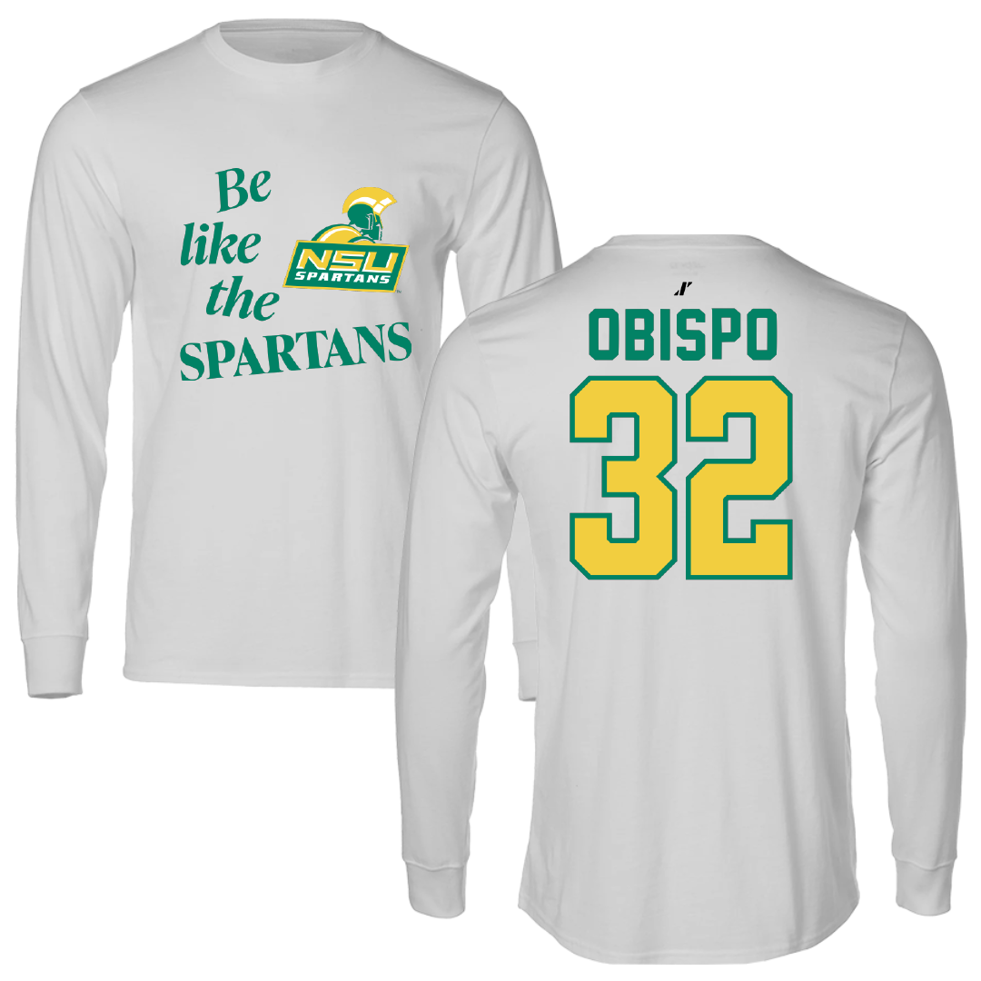 Norfolk State University Softball Light Gray Be Like Us Performance Long Sleeve - #32 Emree Obispo