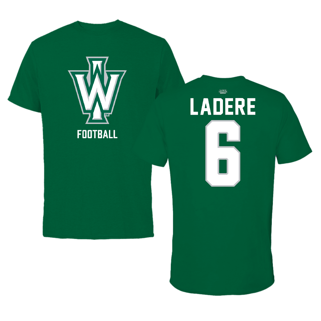 Illinois Wesleyan University Football Green Tee - #6 Gavin LaDere