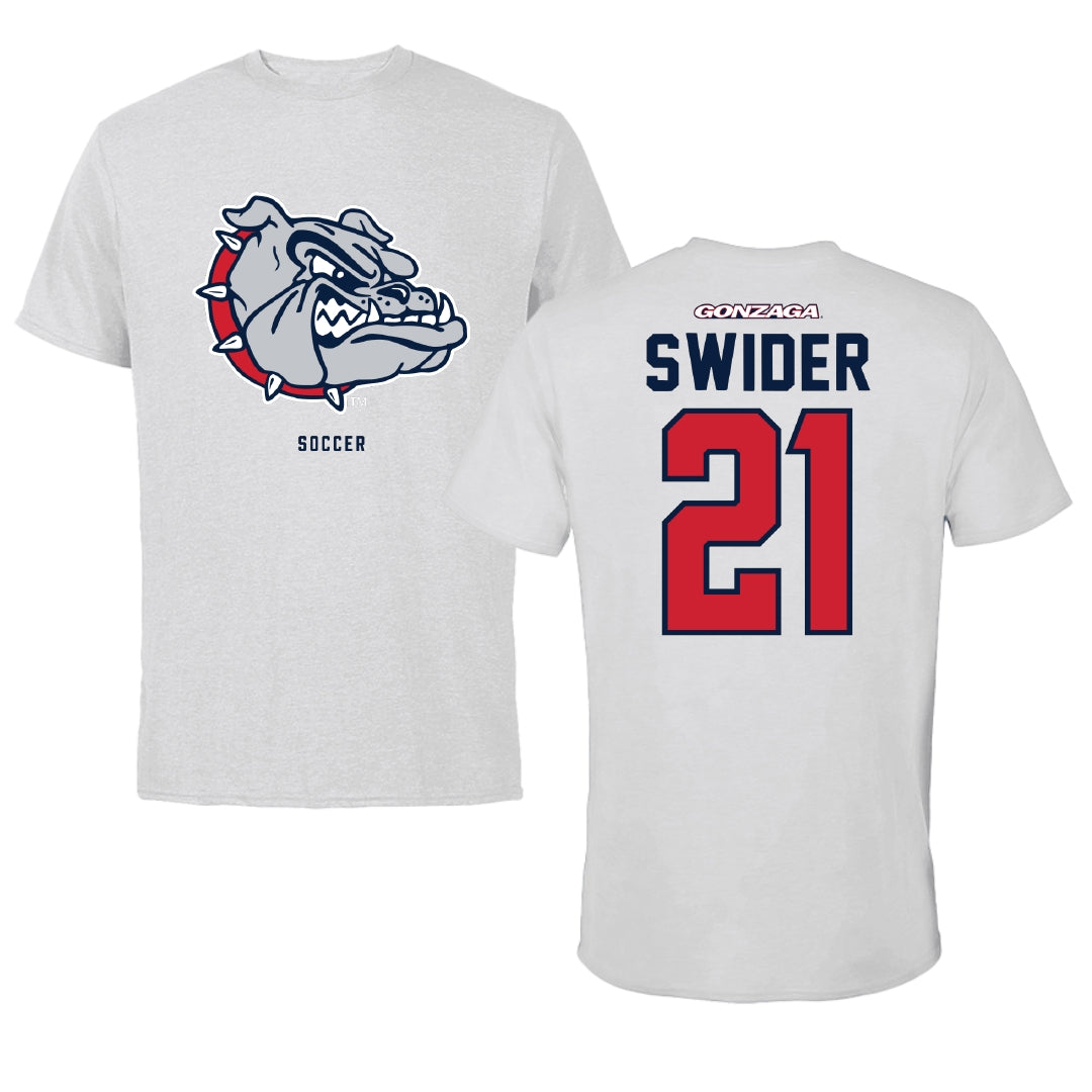 Gonzaga University Soccer Light Gray Tee - #21 Christopher Swider