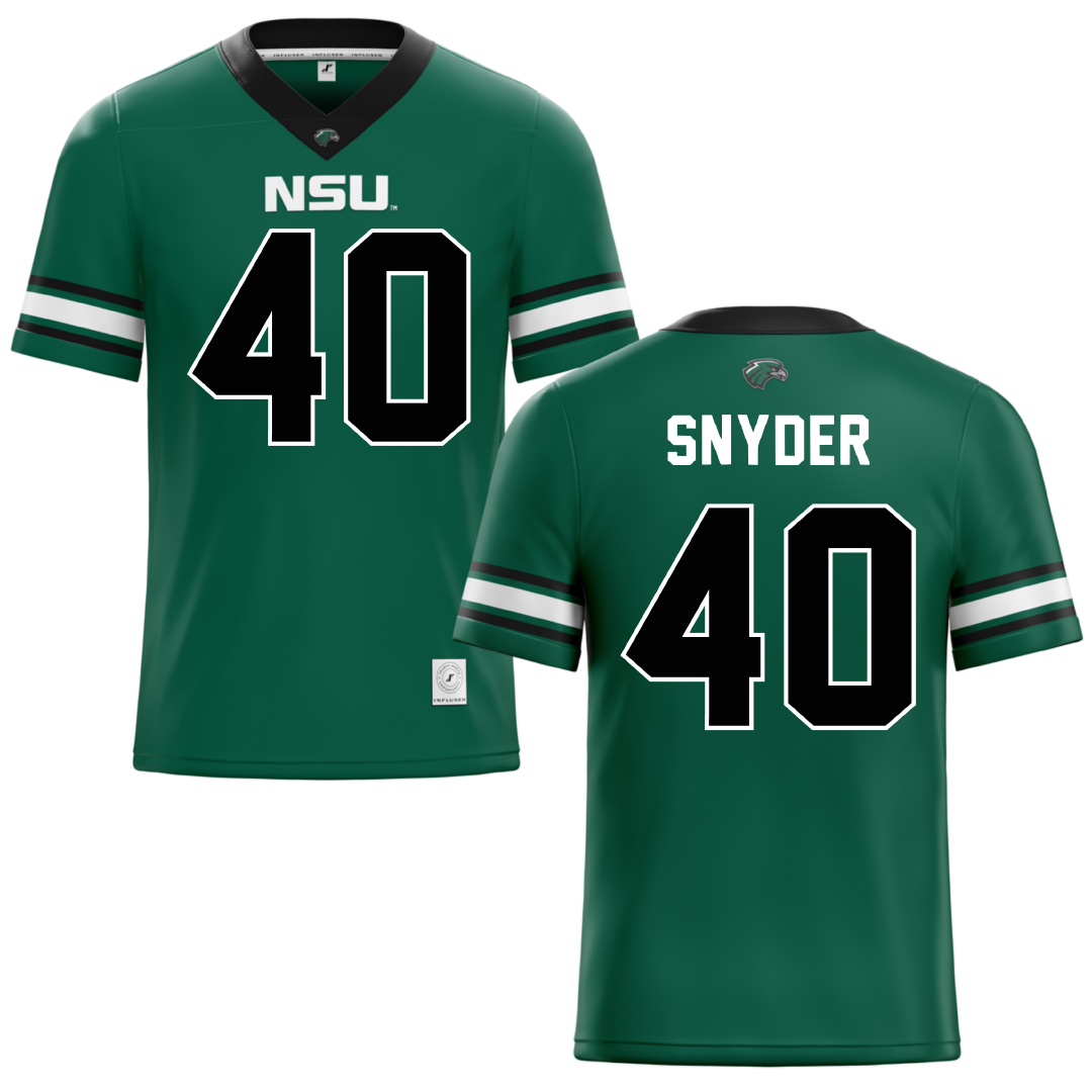 Northeastern State University Green Football Jersey - #40 Cooper Snyder