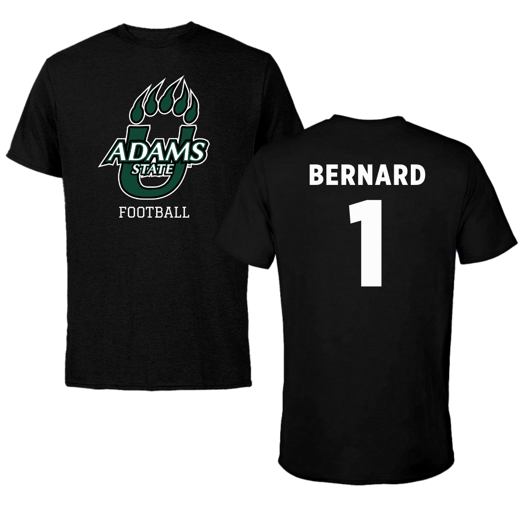 Adams State University Football Black State Tee - #1 Ahmed Bernard