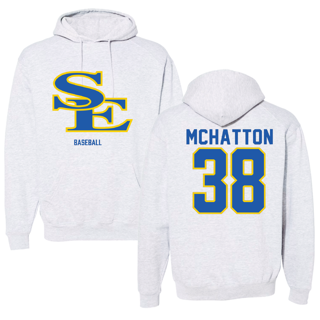 Southeastern Oklahoma State University Baseball Light Gray Hoodie - #38 Caden McHatton