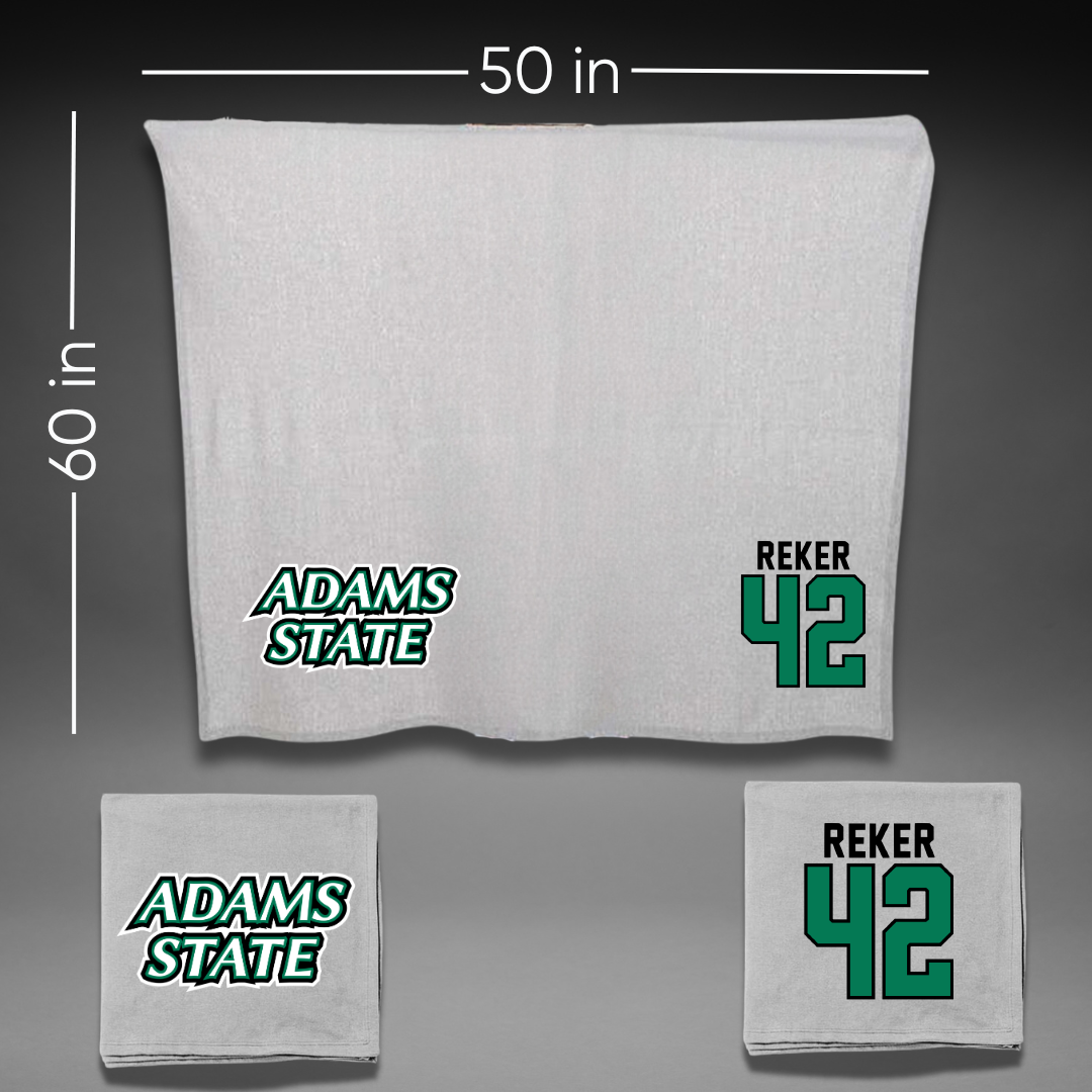 Adams State University Baseball Gray Blanket - #42 Seth Reker