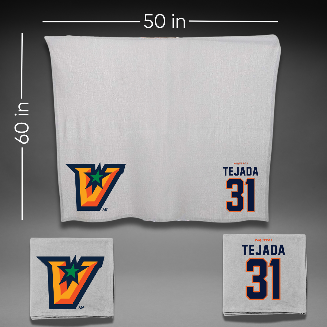 The University of Texas Rio Grande Valley Baseball Gray Blanket - #31 Anthony Tejada