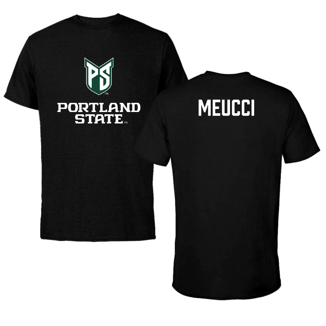 Portland State University TF and XC Black Block Performance Tee - Noah Meucci