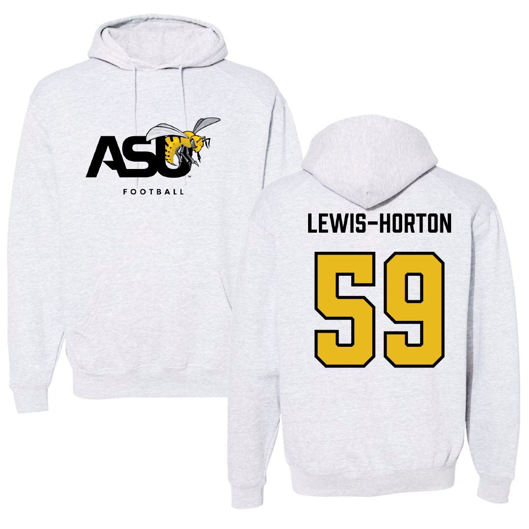 Alabama State University Football Gray Hoodie - #59 Jaland Lewis-Horton