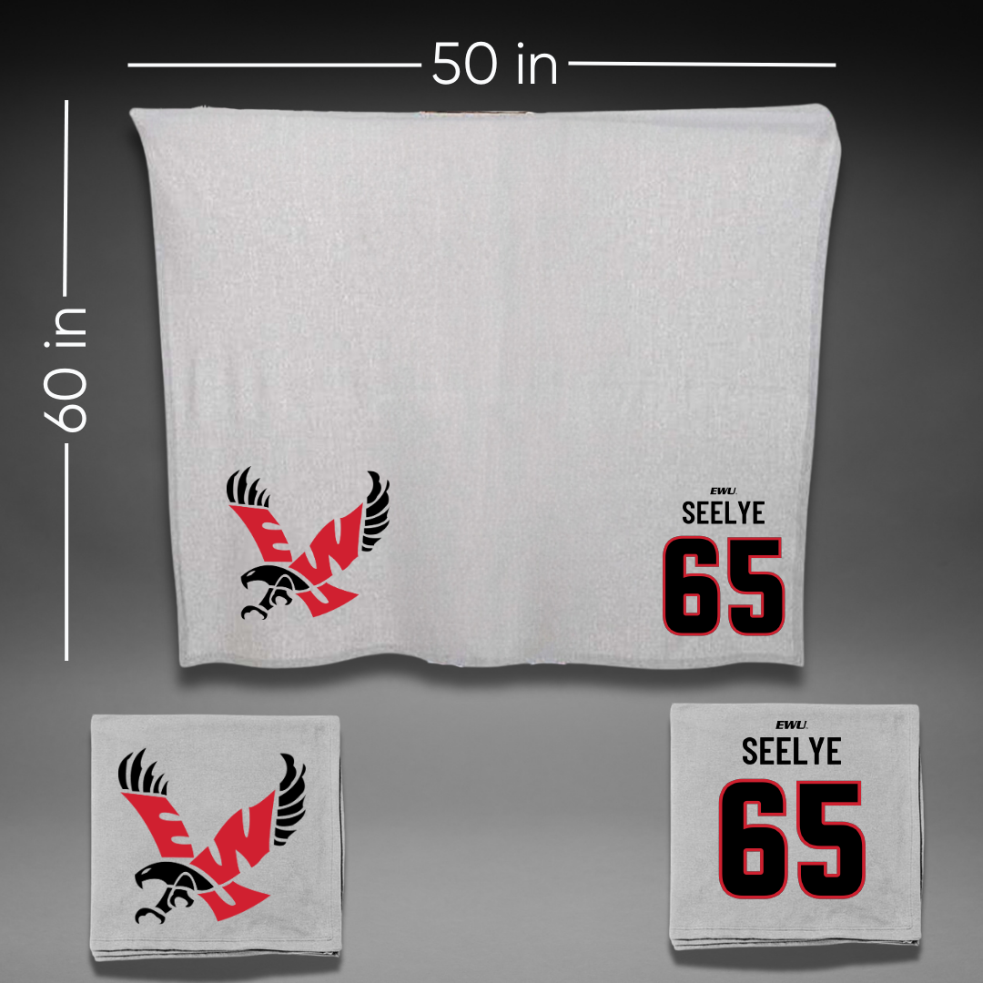 Eastern Washington University Football Gray Blanket - #65 Jack Seelye
