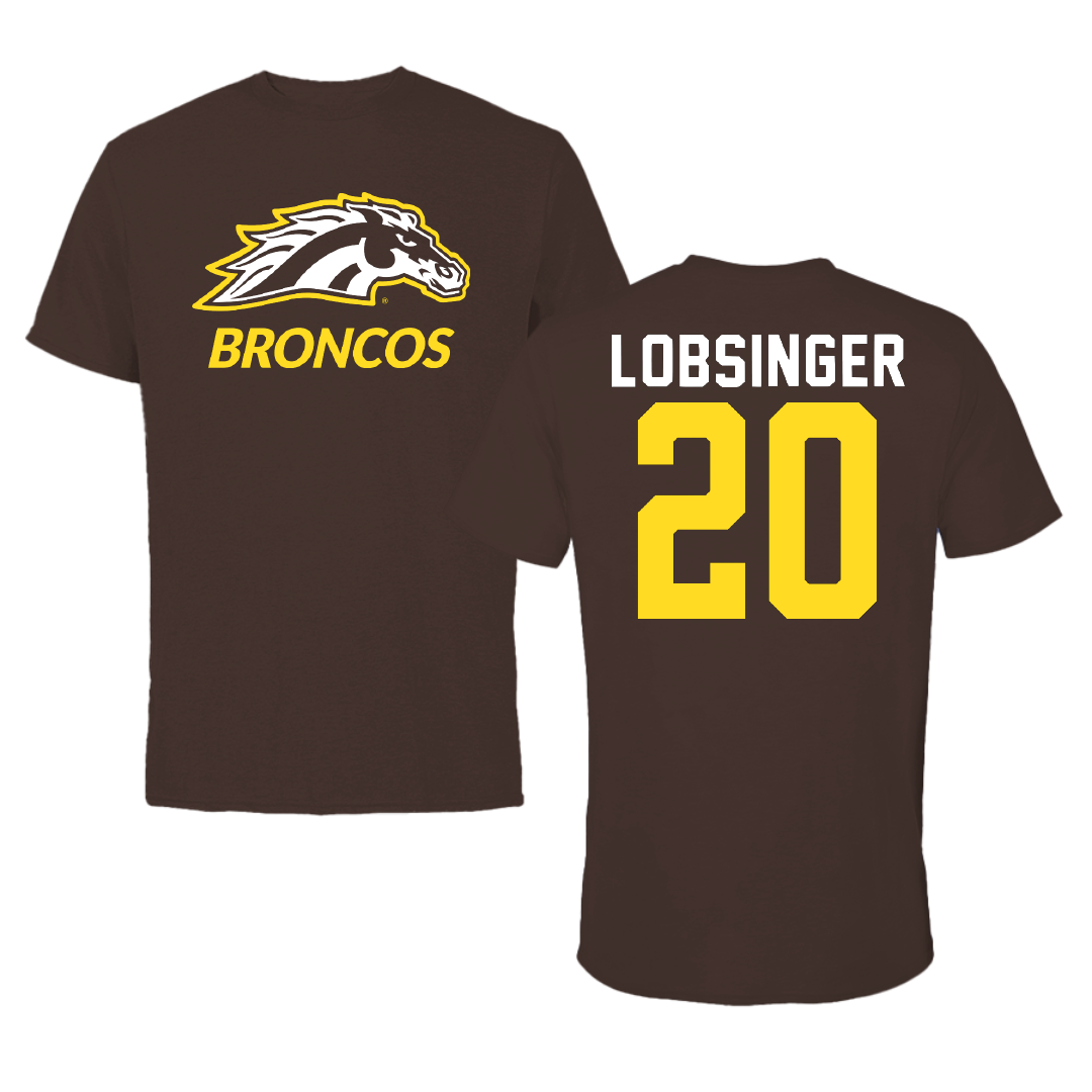 Western Michigan University Basketball Brown Tee - #20 Owen Lobsinger