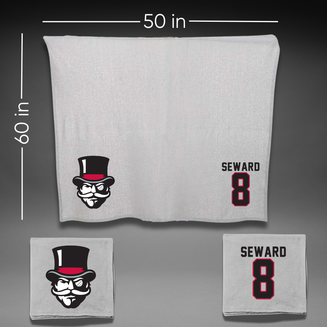 Austin Peay State University Beach Volleyball Gray Blanket - #8 Jamie Seward
