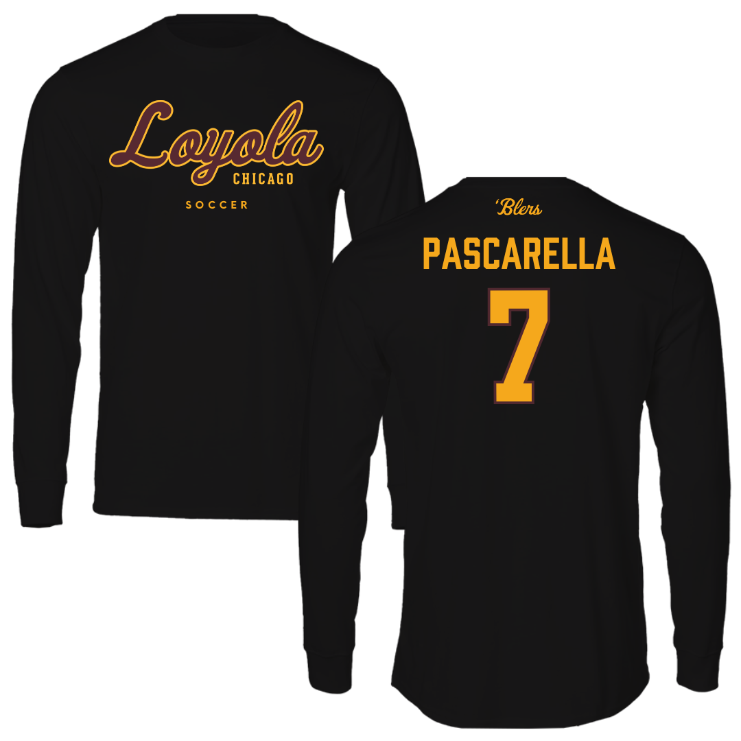 Loyola University-Chicago Soccer Black Performance Long Sleeve - #7 Jordan Pascarella