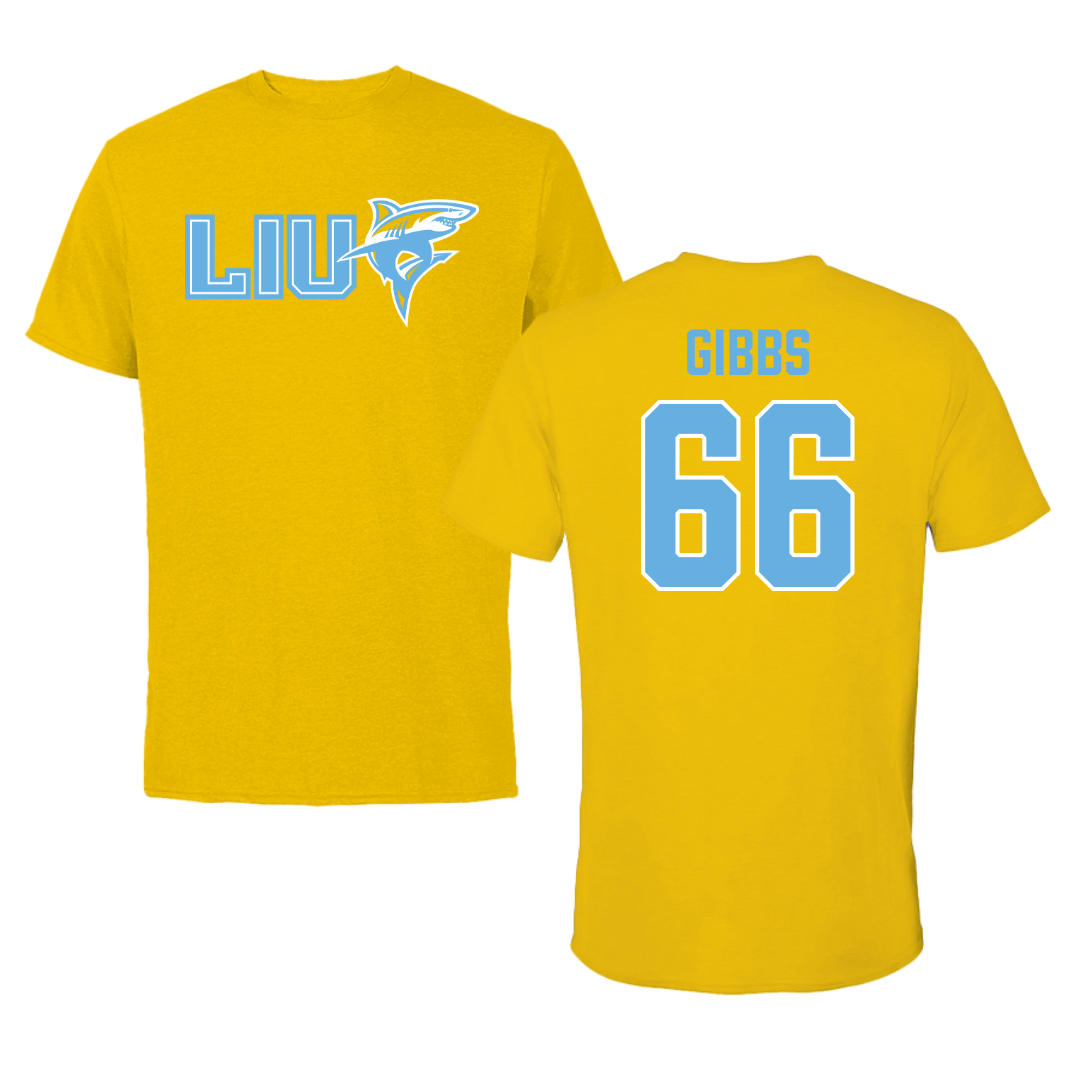 Long Island University Football Gold Performance Tee - #66 Donovan Gibbs