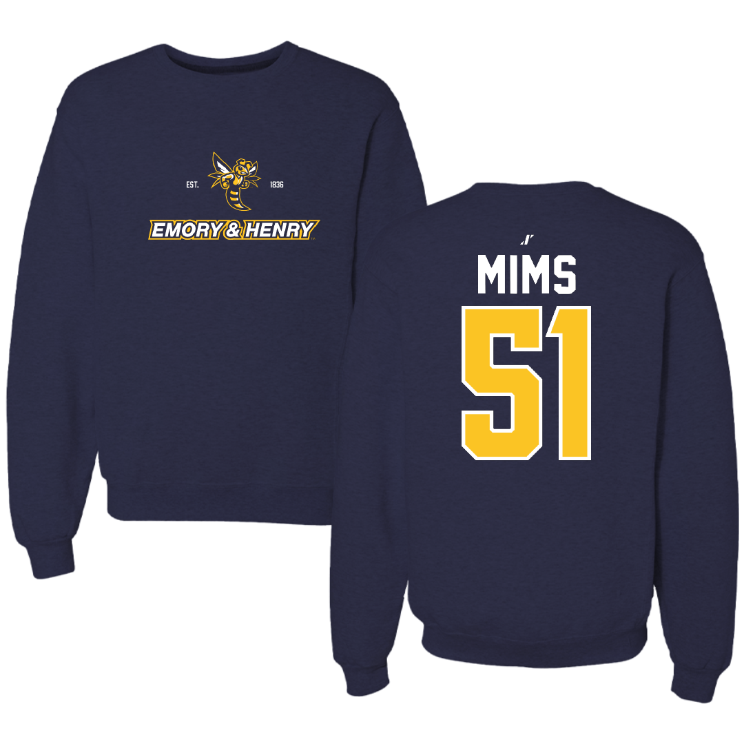 Emory & Henry College Lacrosse Navy General Crewneck - #51 Caleb Mims