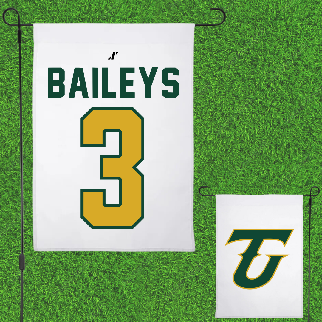 Tiffin University Baseball White Garden Flag - #3 Jonny Baileys