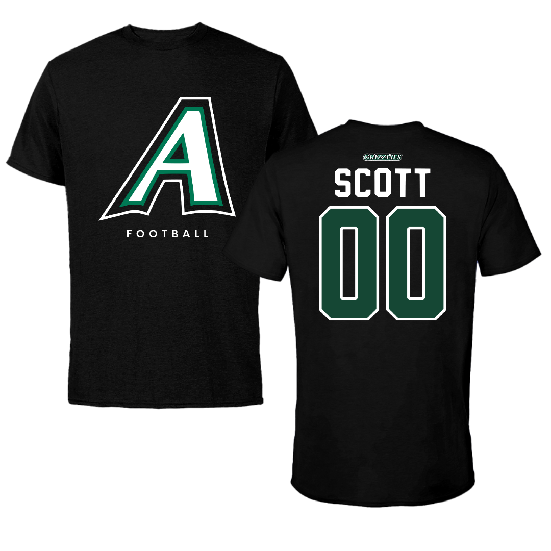 Adams State University Football Black Block Performance Tee - #00 Antwan Scott