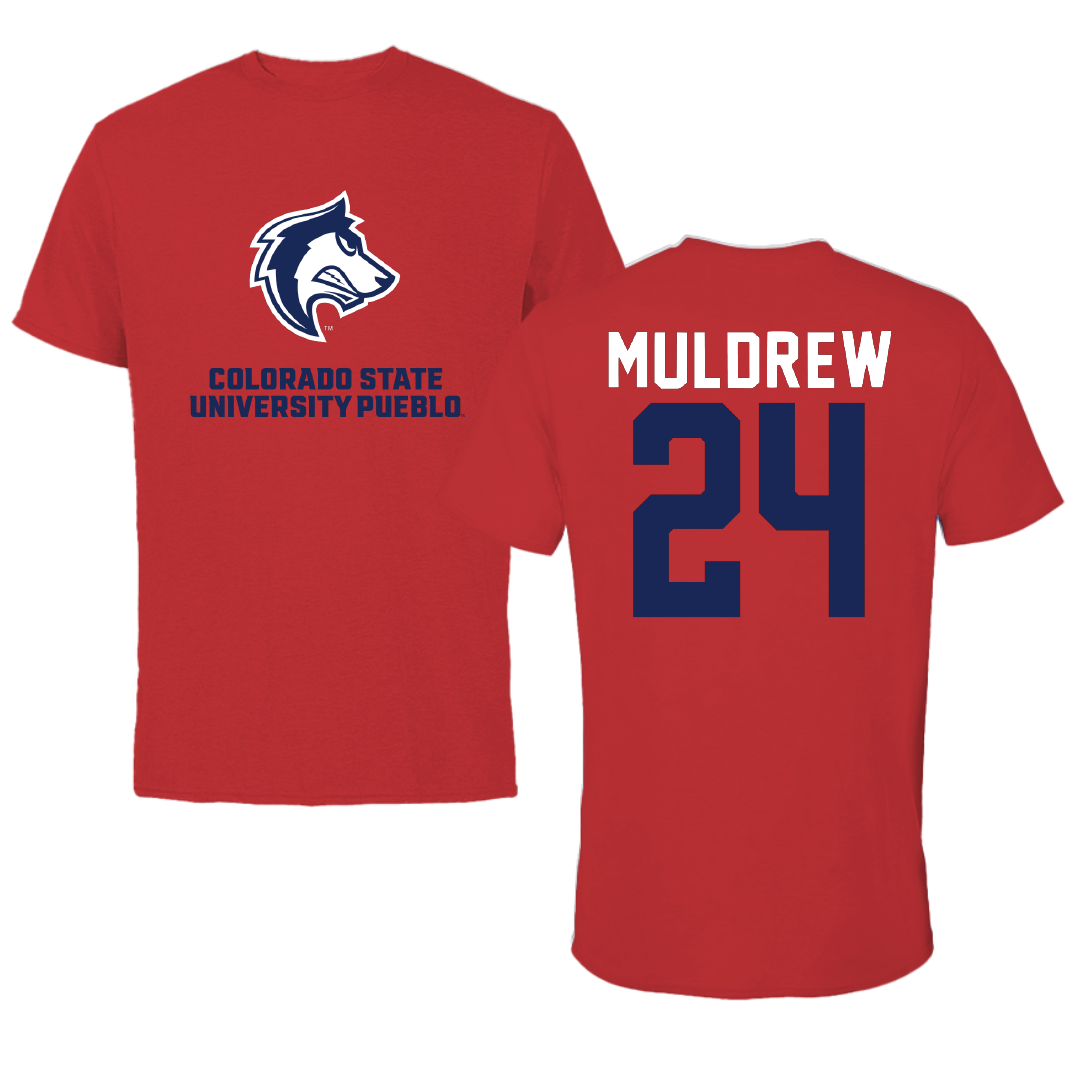 Colorado State University-Pueblo Basketball Red Tee - #24 Armon Muldrew