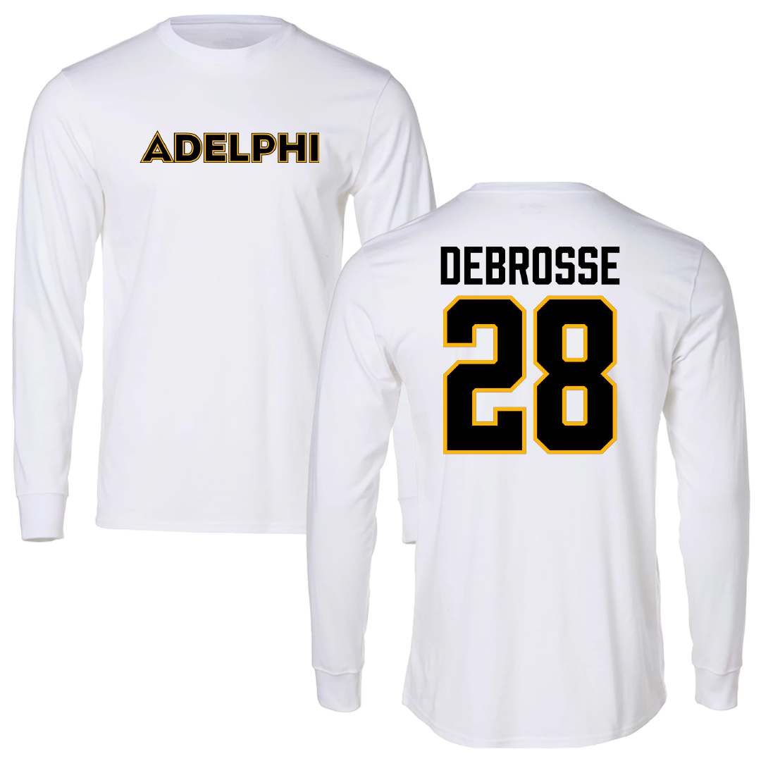 Adelphi University Soccer White Performance Long Sleeve - #28 Richard DeBrosse