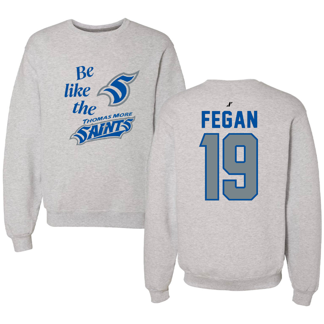 Thomas More University Softball Light Gray Be Like Us Crewneck - #19 Emma Fegan