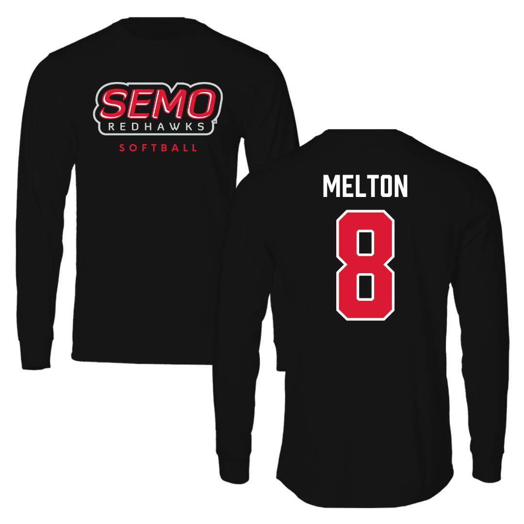 Southeast Missouri State University Softball Black Performance Long Sleeve - #8 Sydney Melton
