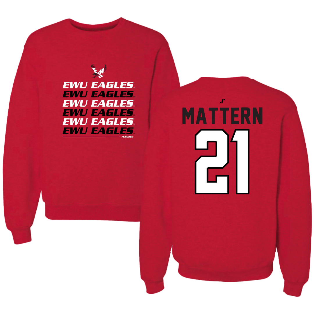 Eastern Washington University Soccer Red General Crewneck - #21 Iris Mattern