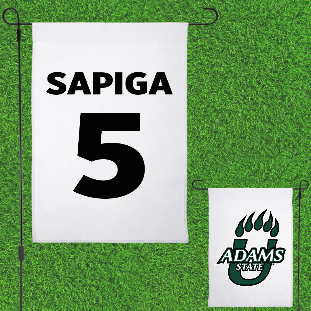 Adams State University Volleyball White Garden Flag - #5 Shae Sapiga