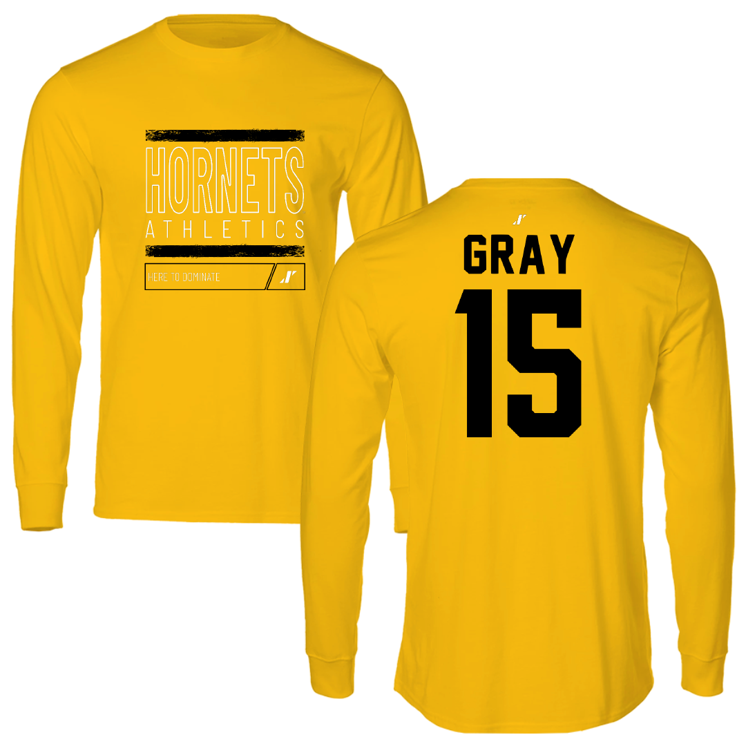 Alabama State University Basketball Gold Dominate Performance Long Sleeve - #15 Ashley Gray