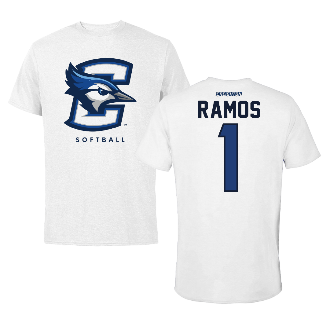 Creighton University Softball White Performance Tee - #1 Reese Ramos