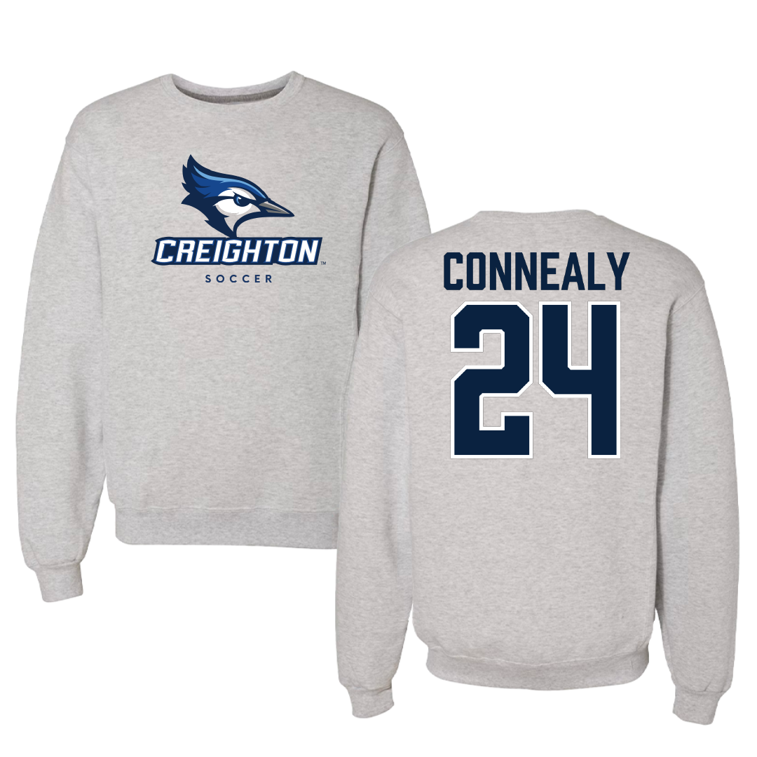 Creighton University Soccer Gray Crewneck - #24 Mallory Connealy