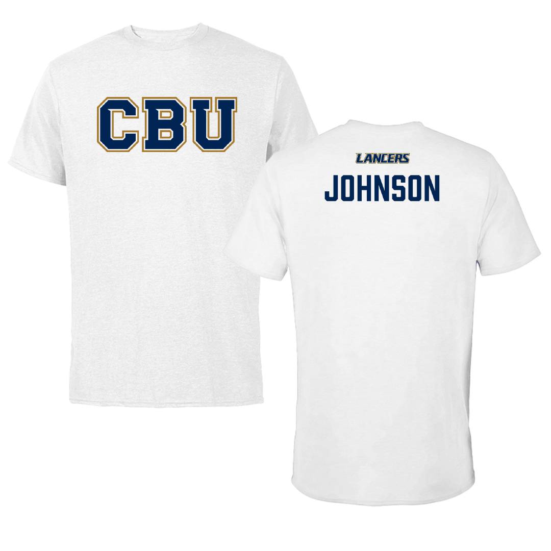 California Baptist University Cheer White Tee - Cyarra Johnson