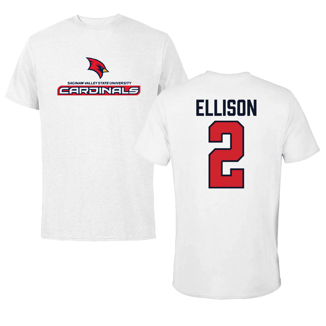 Saginaw Valley State University Football White Performance Tee - #2 Christian Ellison