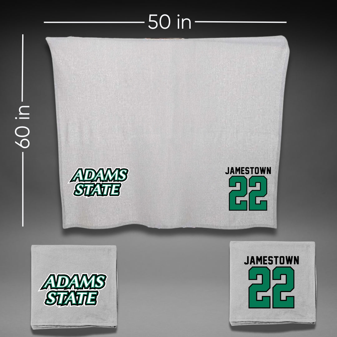 Adams State University Basketball Gray Blanket - #22 Tajaun Jamestown