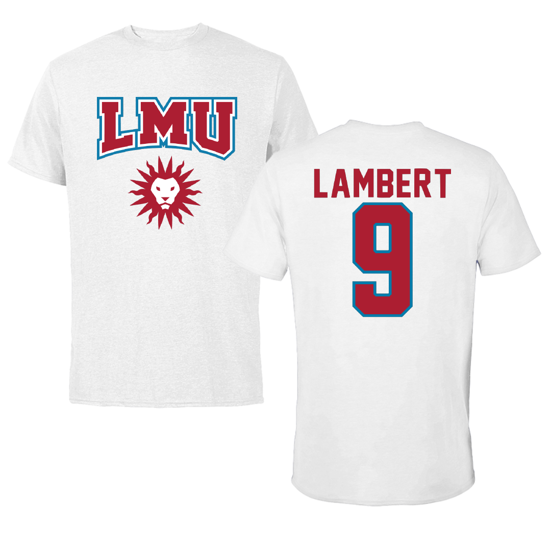 Loyola Marymount University Softball White Tee - #9 Justine Lambert