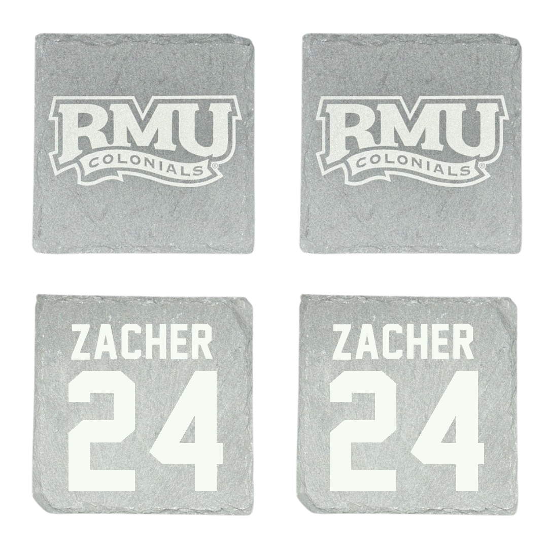 Robert Morris University Ice Hockey Stone Coaster (4 Pack)  - #24 Walter Zacher