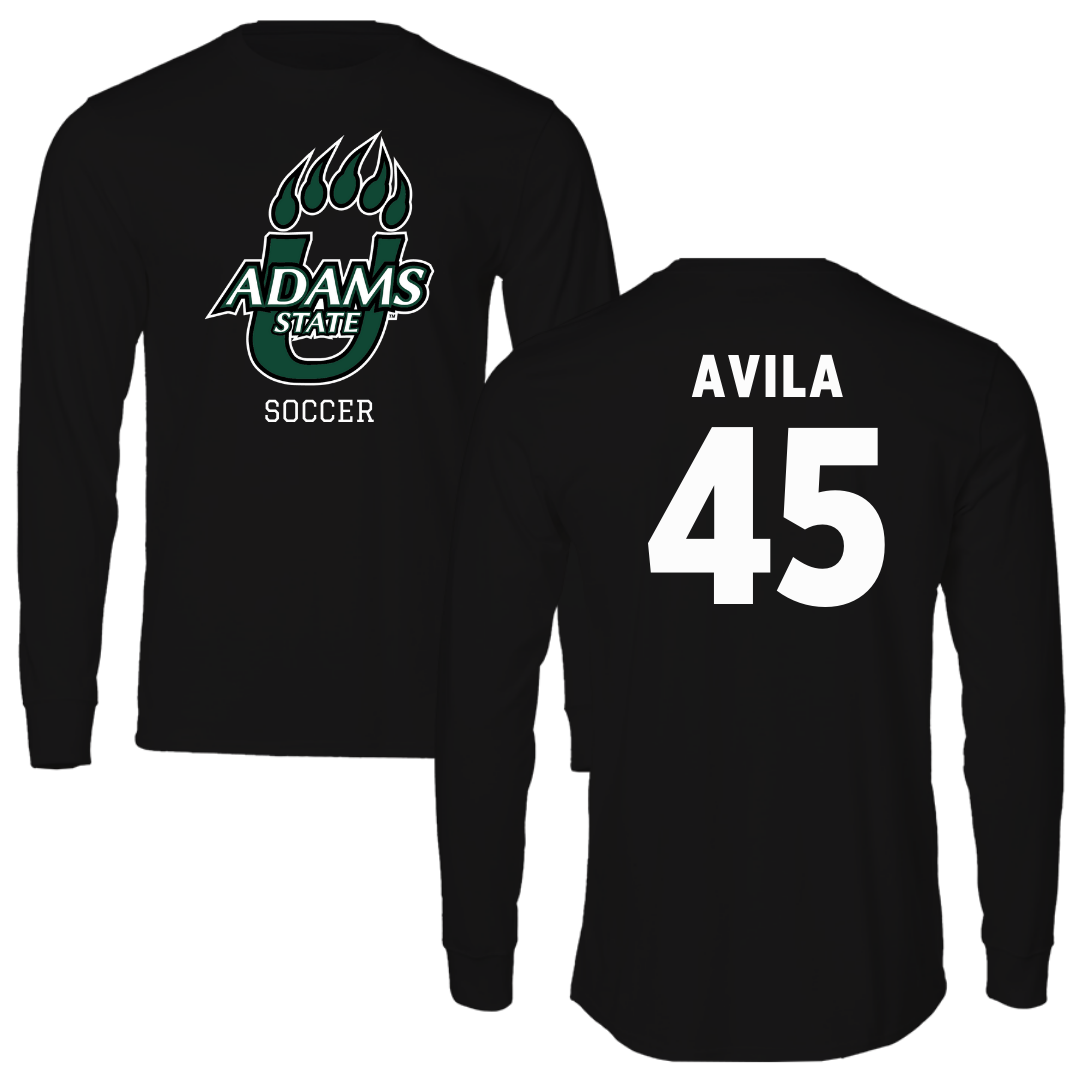 Adams State University Soccer Black State Long Sleeve - #45 Caleb Avila