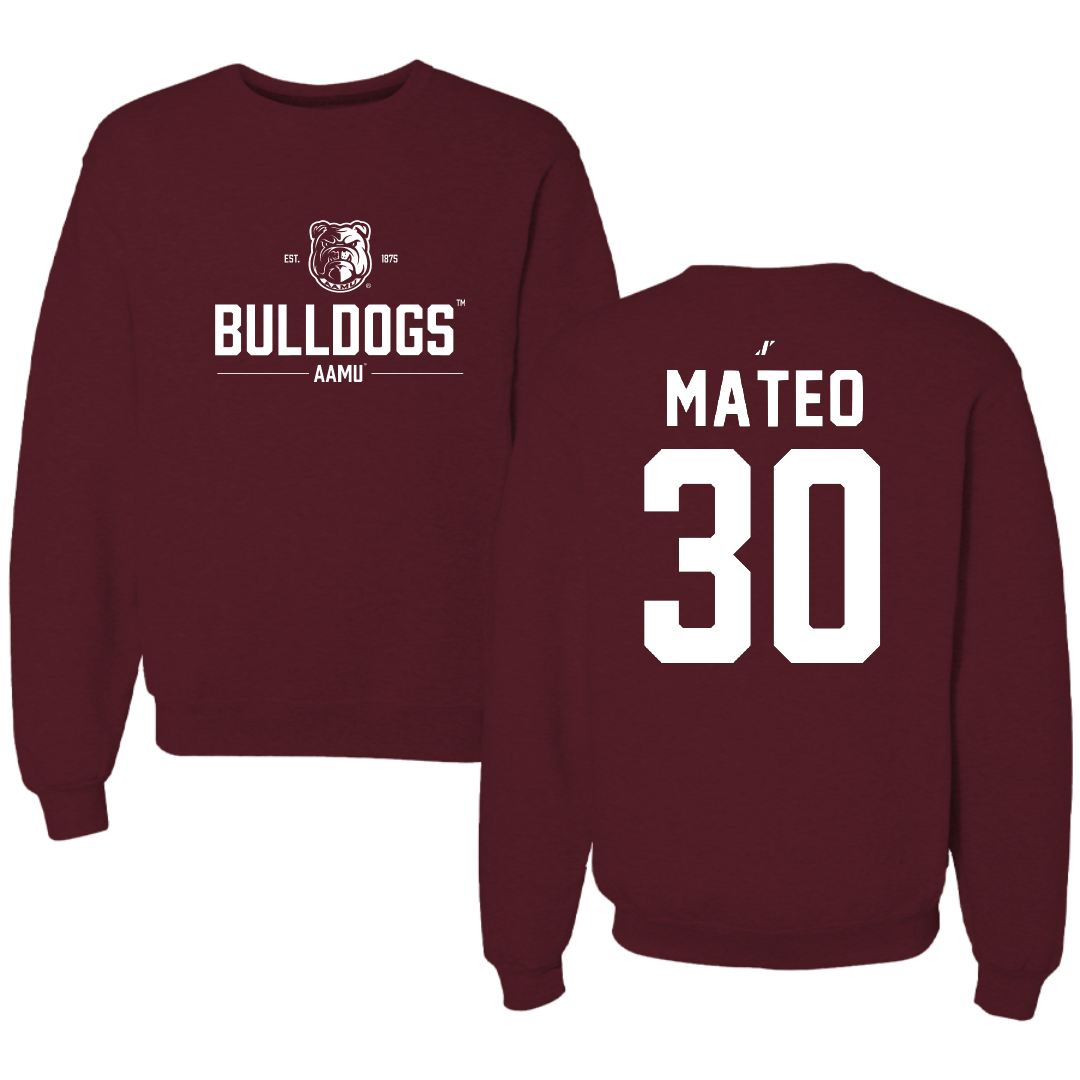 Alabama A&M University Baseball Maroon General Crewneck - #30 Anthony Mateo