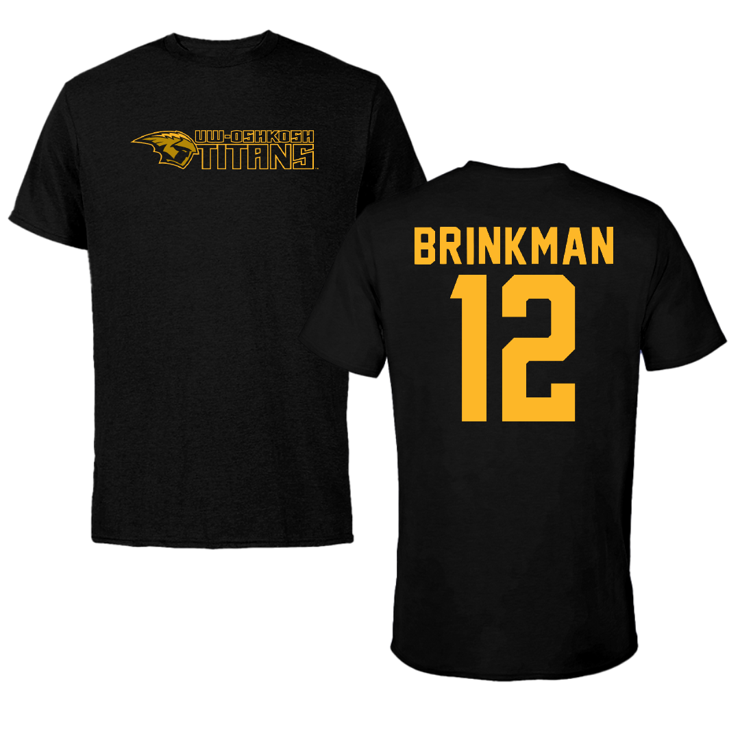University of Wisconsin-Oshkosh Baseball Black Performance Tee - #12 Connor Brinkman