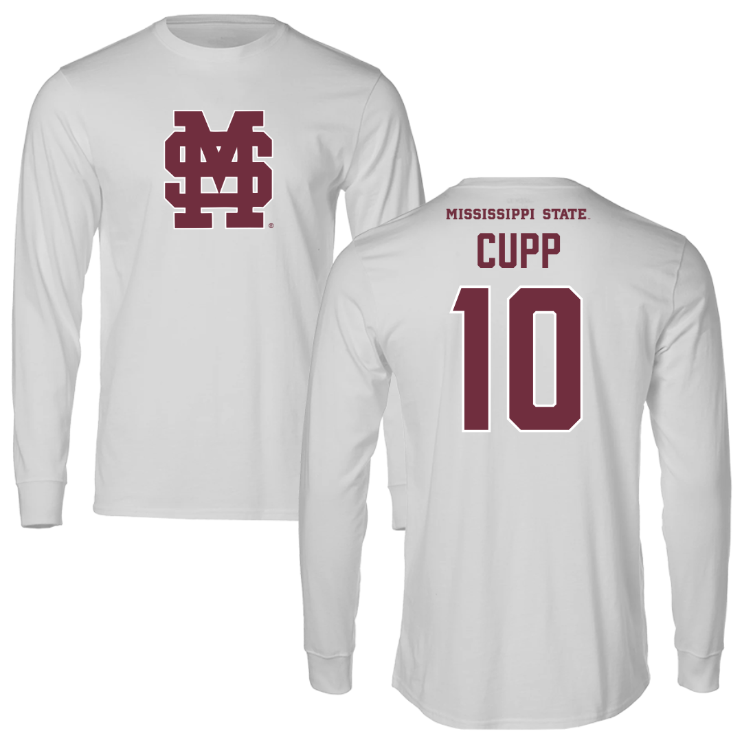 Mississippi State University Baseball Light Gray Baseball Performance Long Sleeve - #10 Dylan Cupp