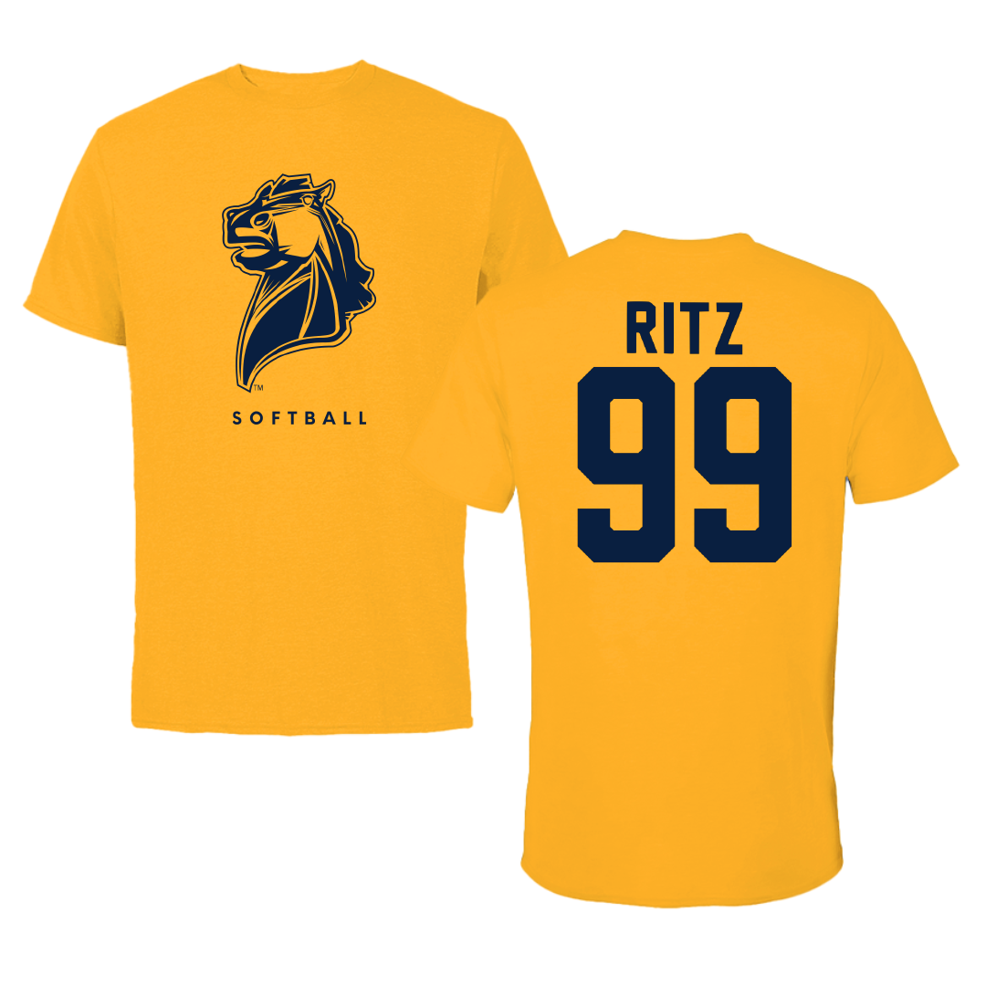 University of Central Oklahoma Softball Gold Tee - #99 Terin Ritz