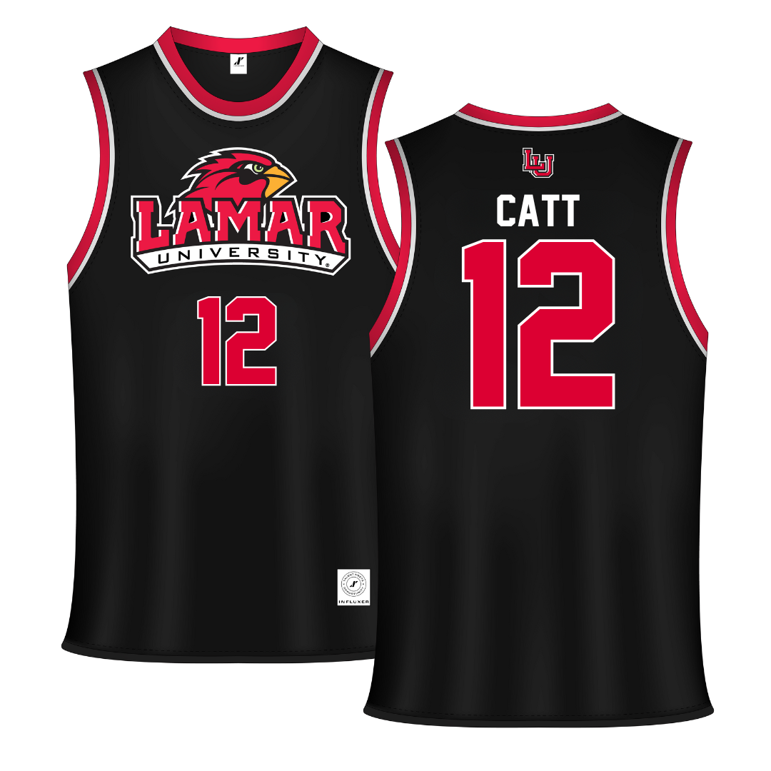Lamar University Black Basketball Jersey - #12 Valentin Catt