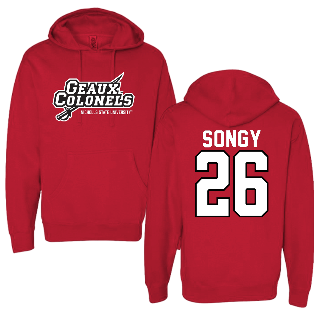 Nicholls State University Softball Red General Hoodie - #26 Brynne Songy